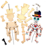 Halloween wooden skeleton puppet kit