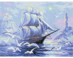 Printed cross stitch aida - Ghost brigantine