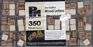 Mini wooden letter tile set