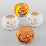 Halloween Ceramic:  Pumpkin Tealight Holders