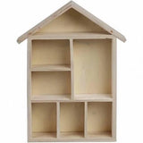 Wooden house shelving unit