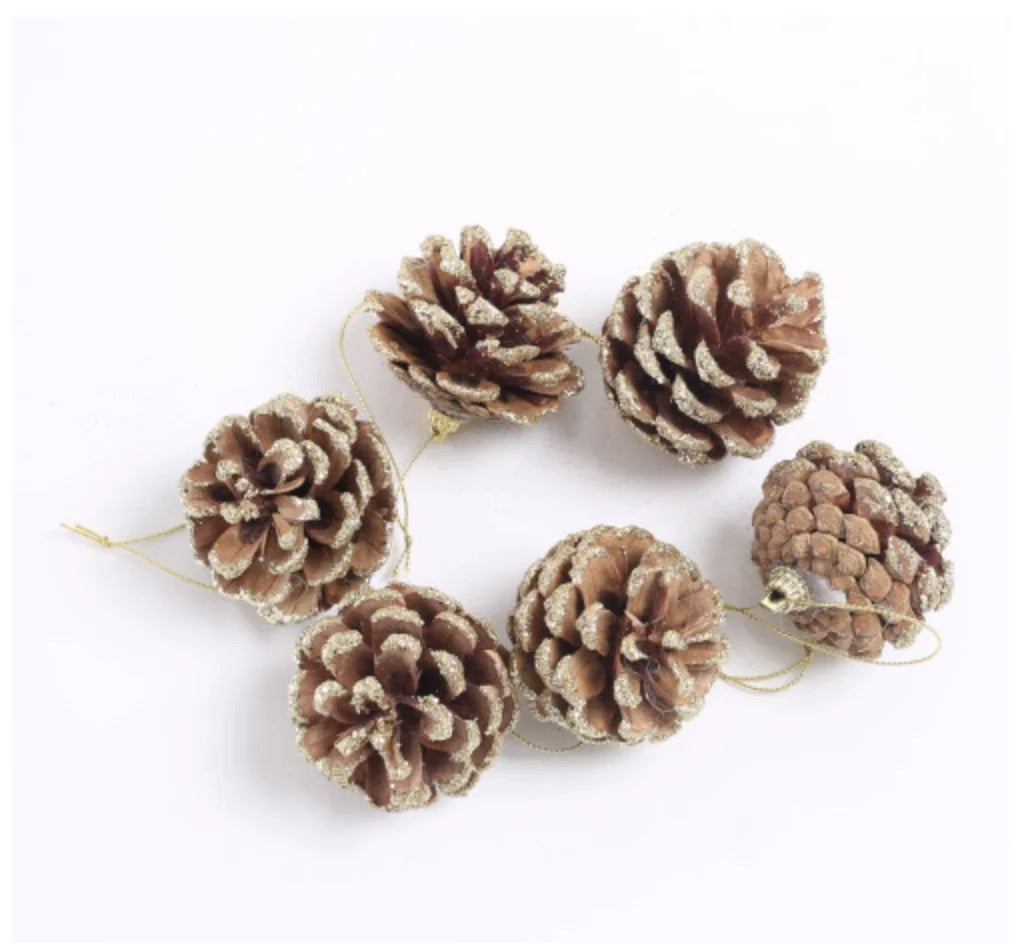 Hanging pine cones