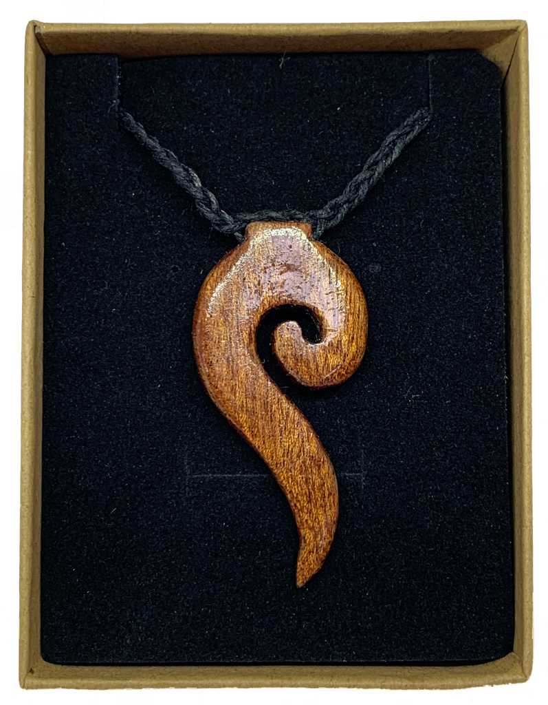 Open tailed koru necklace