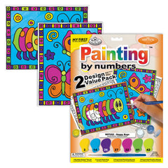 Kid's paint by numbers set of 2 - happy bugs